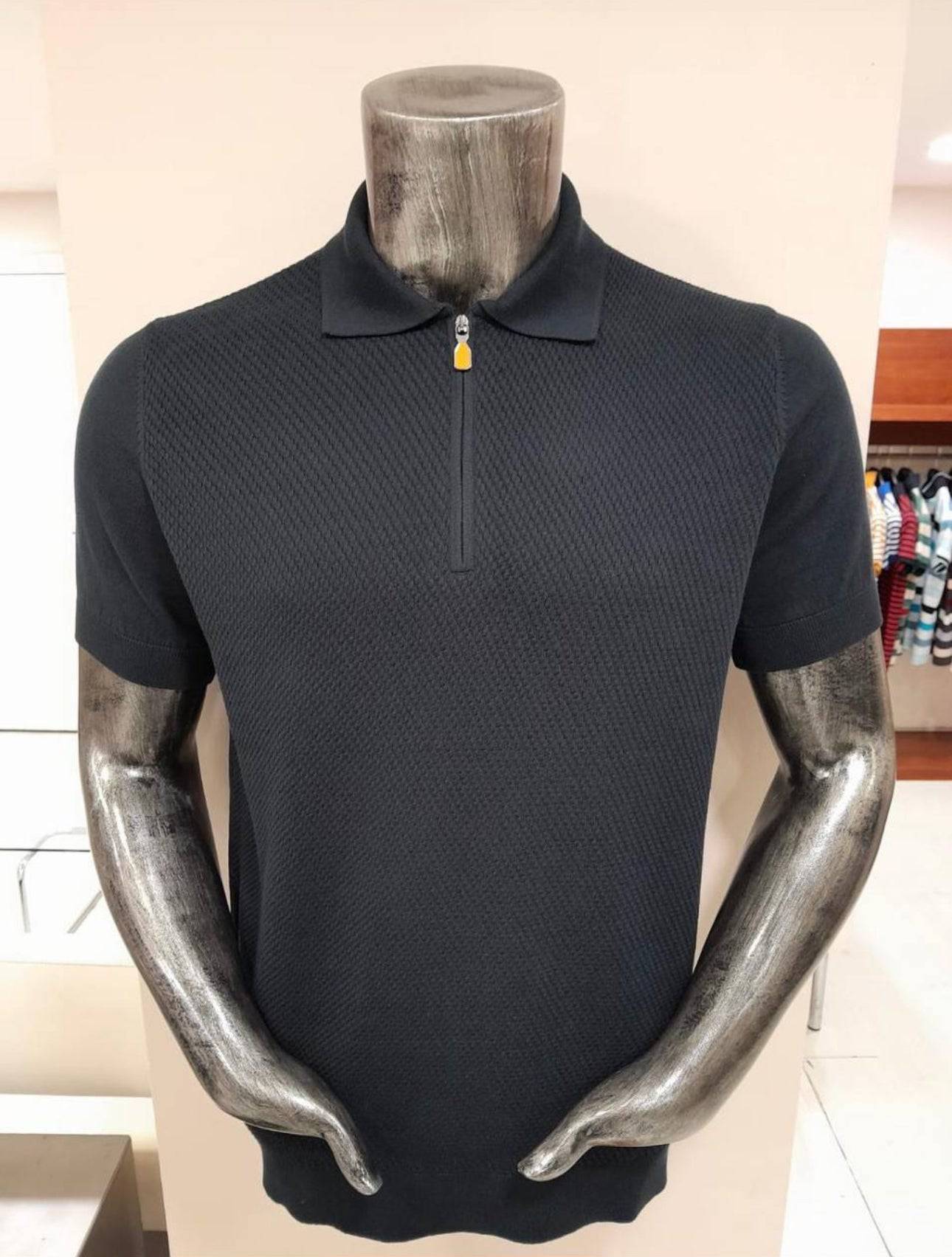 Schwarzes Herren-Poloshirt